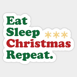 Eat Sleep Christmas Repeat Sticker